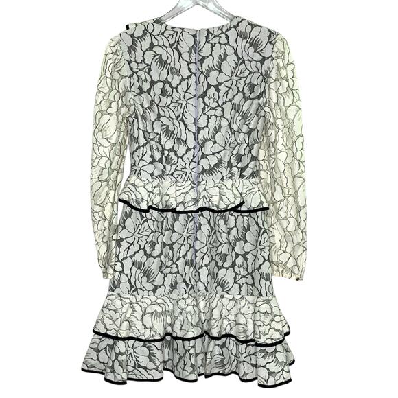Keepsake S Encore Ivory Lace Ruffled Long Sleeve Dress Feminine Wedding Guest - Picture 3 of 9